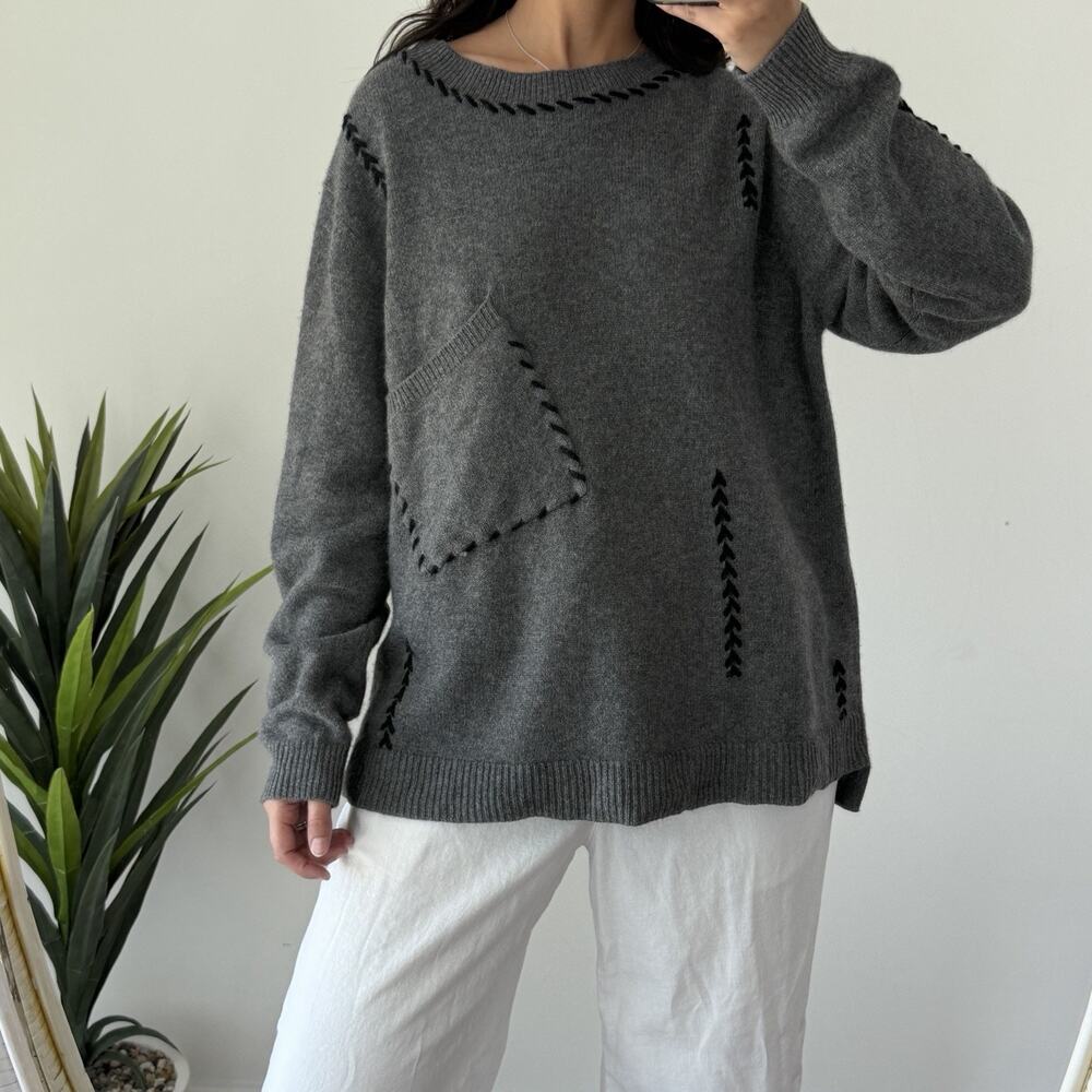 Premise Cashmere Sweater Womens‎ XL Gray Lagenlook Minimalist Luxury